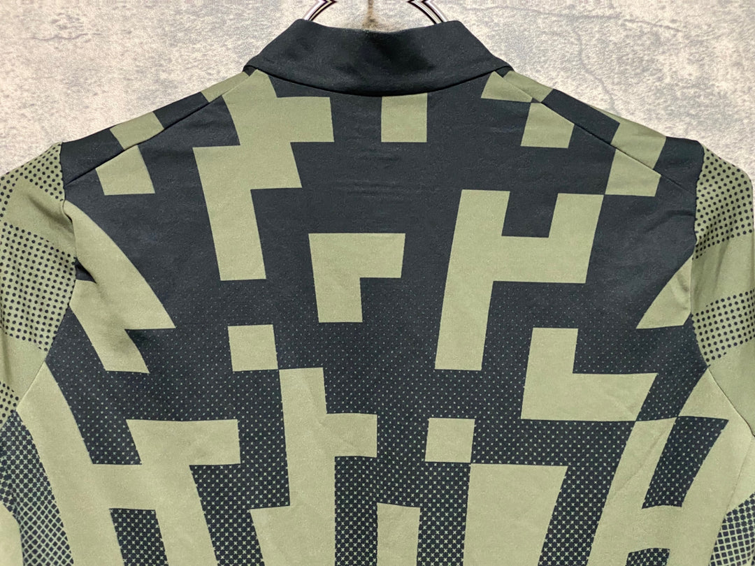 JQ502 ラファ Rapha PRO TEAM MIDWEIGHT JERSEY AERO BLOCK 半袖 サイクルジャージ 緑黒 S