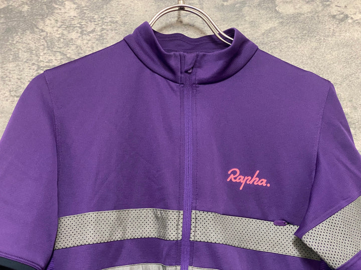 KF638 ラファ Rapha MEN'S BREVET JERSEY 半袖 サイクルジャージ 紫 S