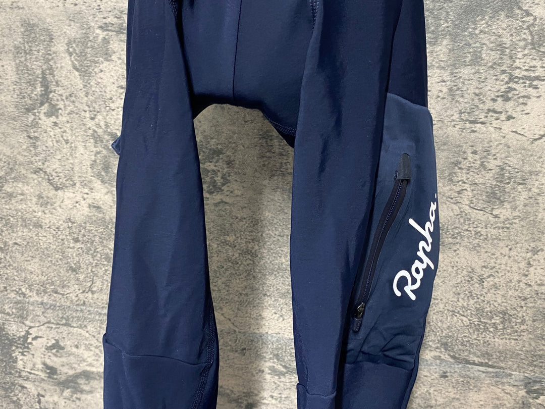 JY121 ラファ Rapha WOMEN'S CARGO WINTER TIGHTS WITH PAD ビブタイツ 裏起毛 レディース 紺 S