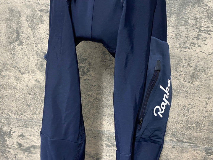 JY121 ラファ Rapha WOMEN'S CARGO WINTER TIGHTS WITH PAD ビブタイツ 裏起毛 レディース 紺 S
