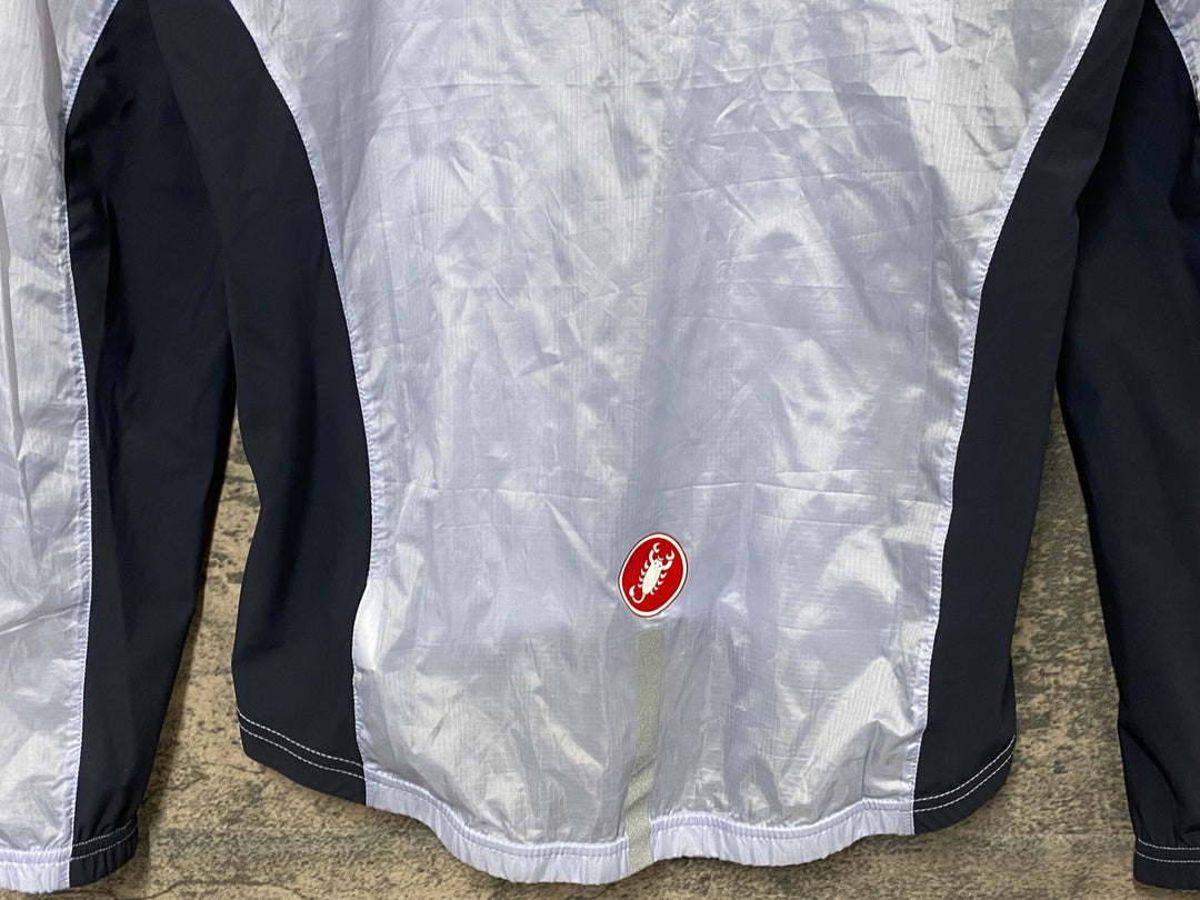 JZ123 カステリ CASTELLI 長袖 ウインドブレイカー 白 黒 M