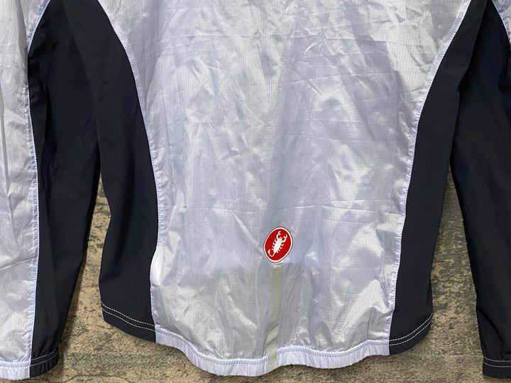 JZ123 カステリ CASTELLI 長袖 ウインドブレイカー 白 黒 M