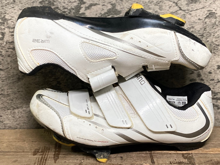 JE574 シマノ SHIMANO WR32 SH-WR32W ビンディングシューズ 3穴 白 EU36