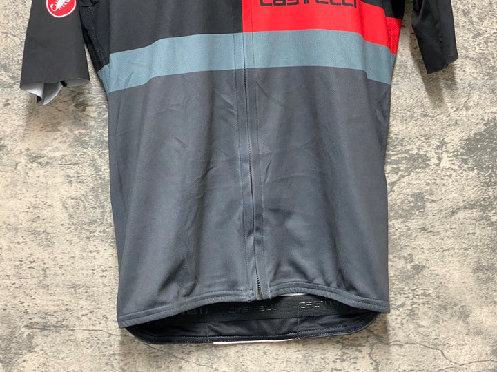 KH468 カステリ CASTELLI 半袖 サイクルジャージ S 黒