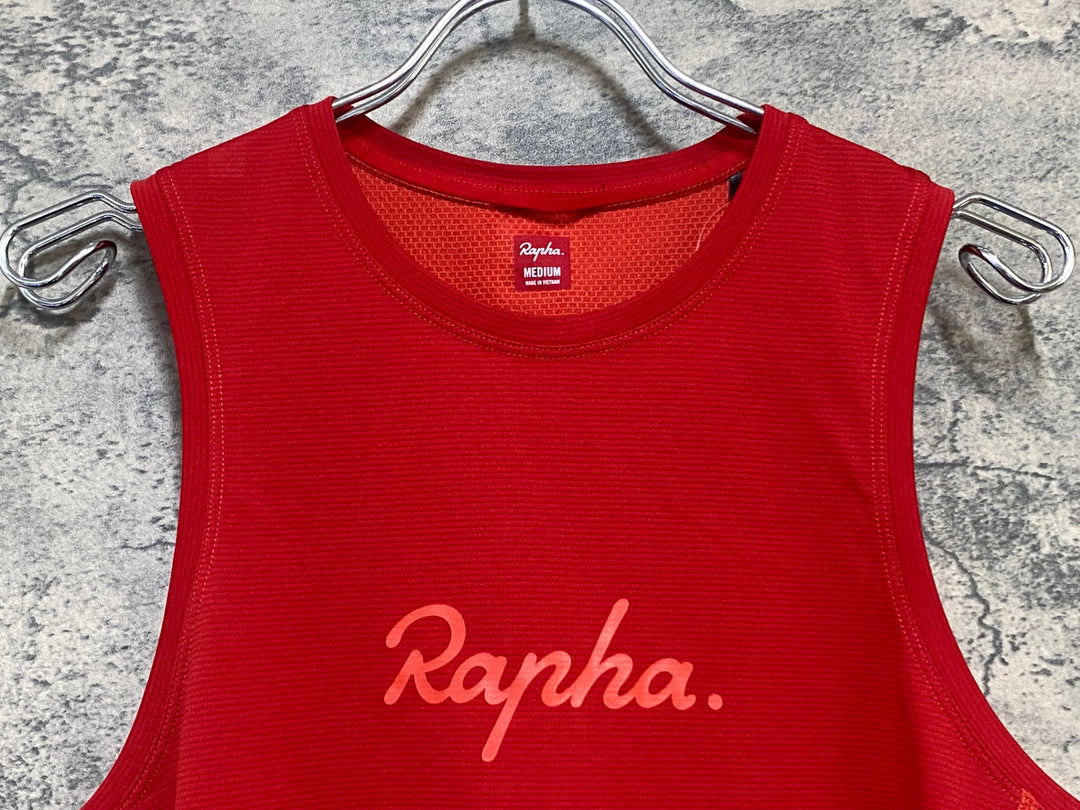KQ646 ラファ Rapha WOMEN'S INDOOR TRAINING T-SHIRT ノースリーブ ベースレイヤー 赤 M レディース