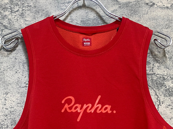 KQ646 ラファ Rapha WOMEN'S INDOOR TRAINING T-SHIRT ノースリーブ ベースレイヤー 赤 M レディース