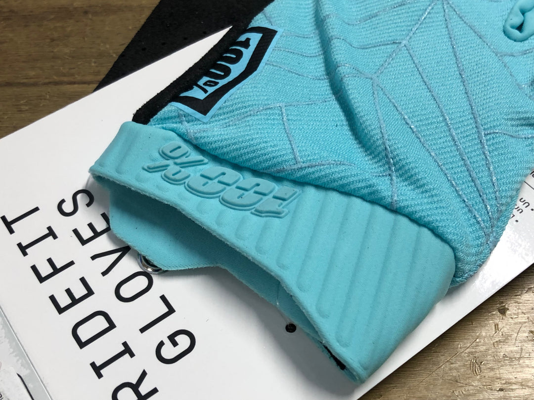 KM549 ワンハンドレッド 100％ RIDEFIT GLOVES 長指 グローブ 水色 XL