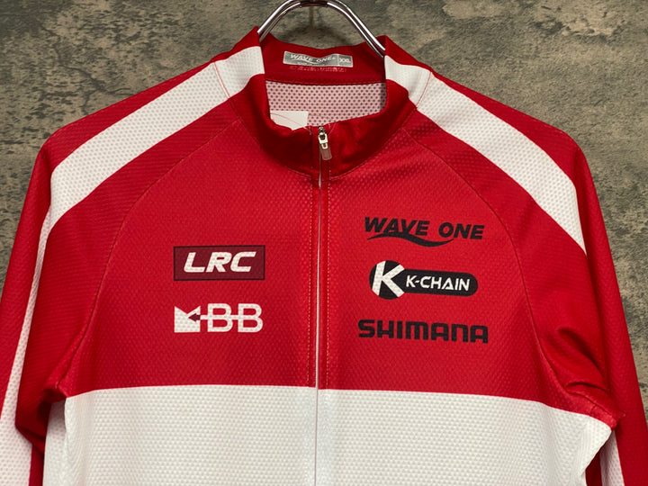 JY993 ウェイブワン WAVE ONE 長袖 サイクルジャージ 赤 白 XXL 弱虫ペダル 筑士波大学自転車競技部