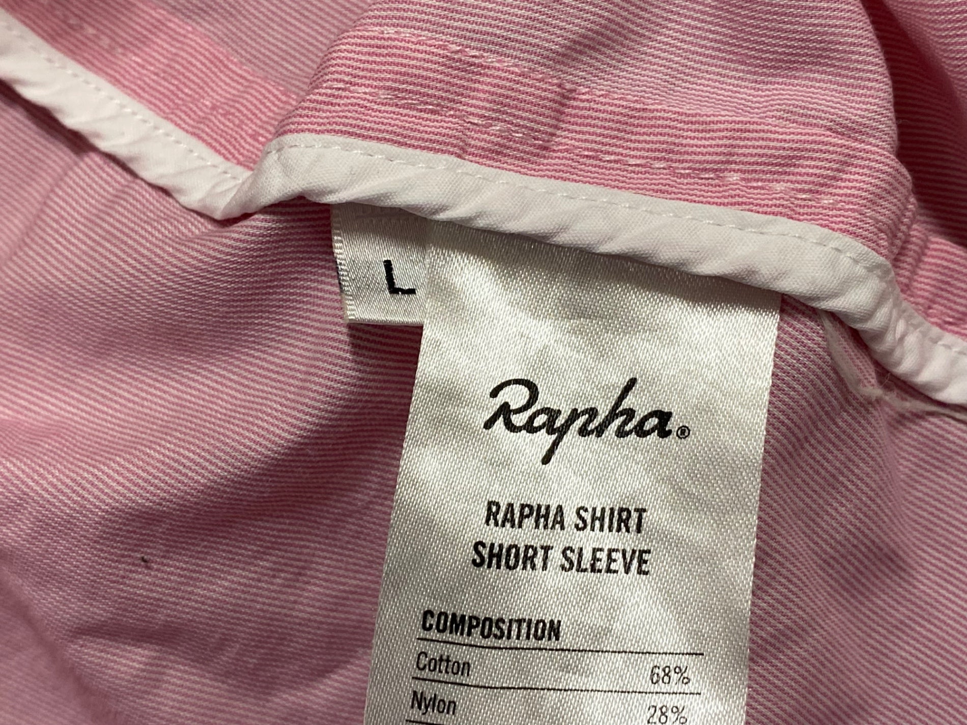KD502 ラファ Rapha SHIRT SHORTS SLEEVE 半袖 シャツ ピンク L ※シミ
