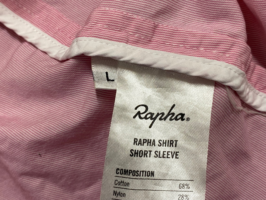 KD502 ラファ Rapha SHIRT SHORTS SLEEVE 半袖 シャツ ピンク L ※シミ