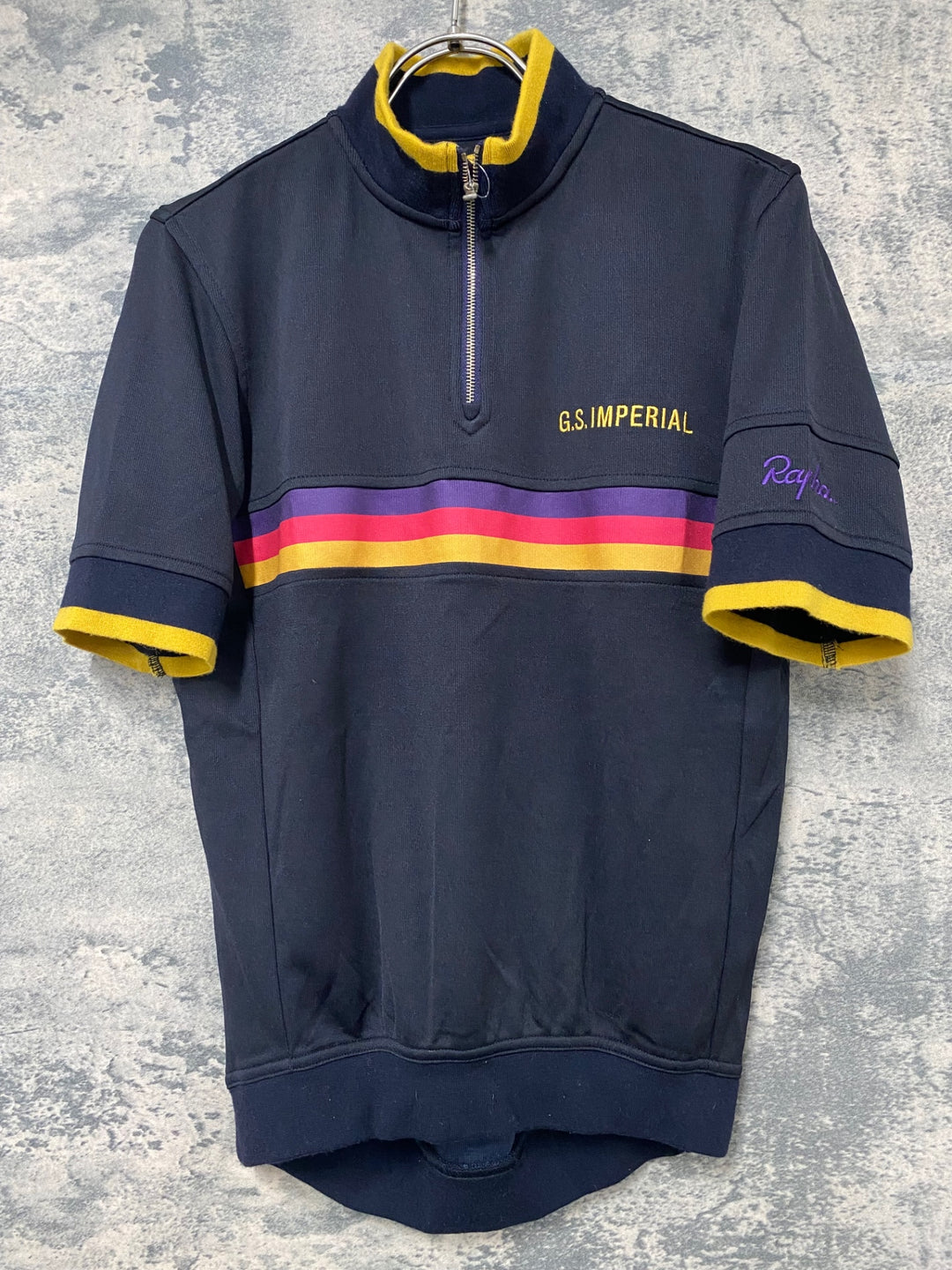 JG244 ラファ Rapha IMPERIAL WORKS CLUB JERSEY 半袖 サイクルジャージ ハーフジップ 黒 S