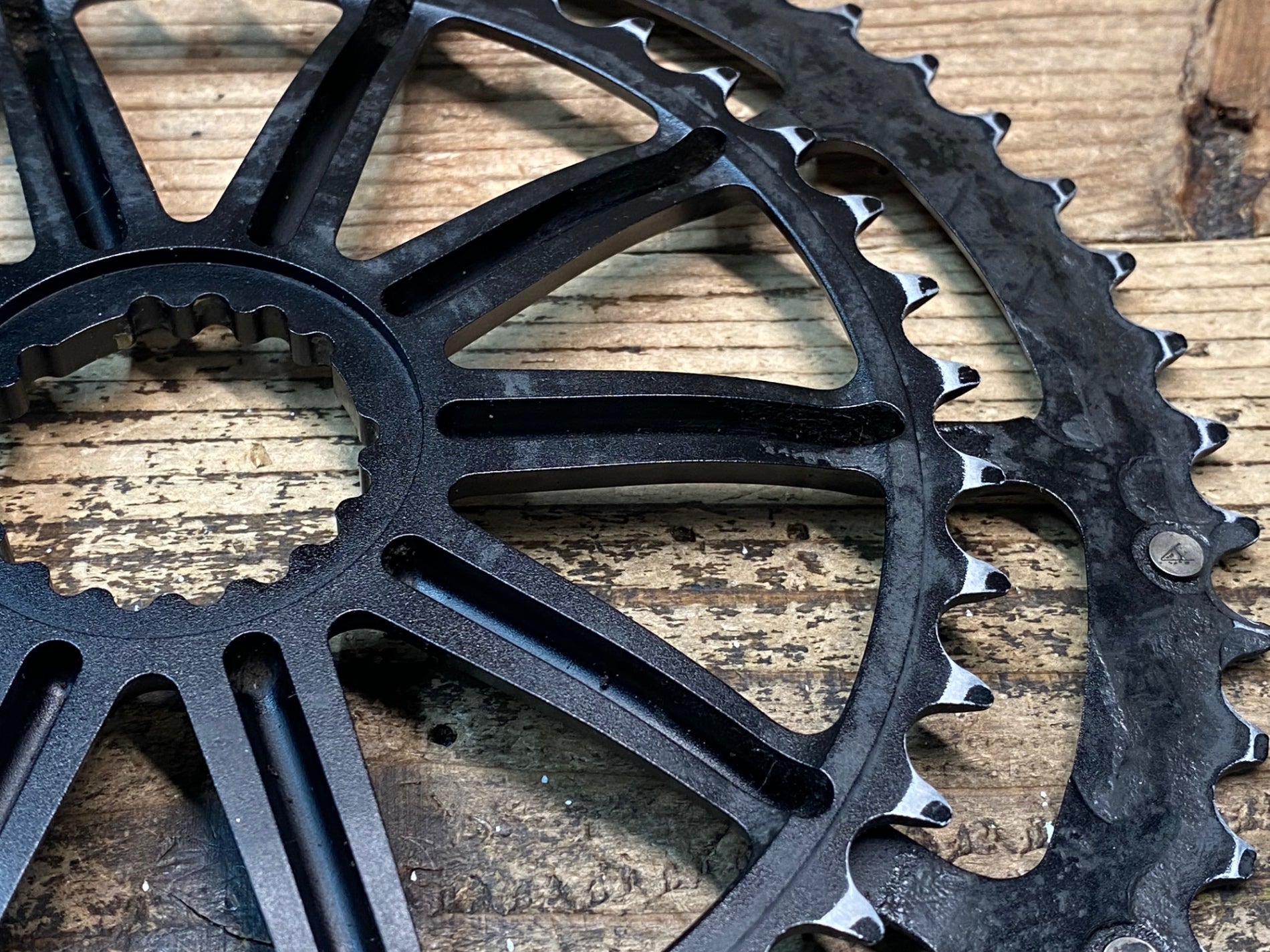 JN623 ホログラム HOLLOWGRAM SPIDERING チェーンリング ダブル 53/39T