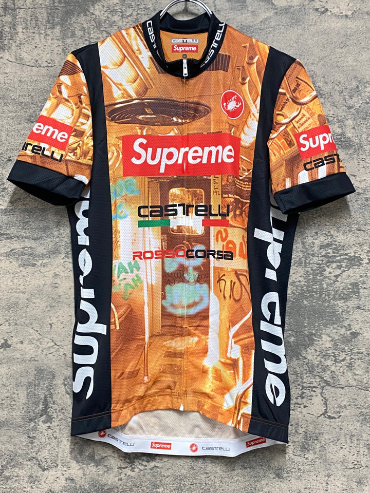 KA407 カステリ CASTELLI Supreme SUBWAY 半袖 サイクルジャージ M スカルキャップ セット
