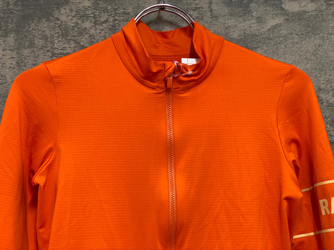 JE243 ラファ Rapha PRO TEAM LONG SLEEVE JERSEY 長袖 サイクルジャージ オレンジ XS 裏起毛