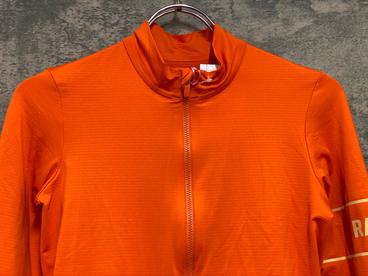 JE243 ラファ Rapha PRO TEAM LONG SLEEVE JERSEY 長袖 サイクルジャージ オレンジ XS 裏起毛