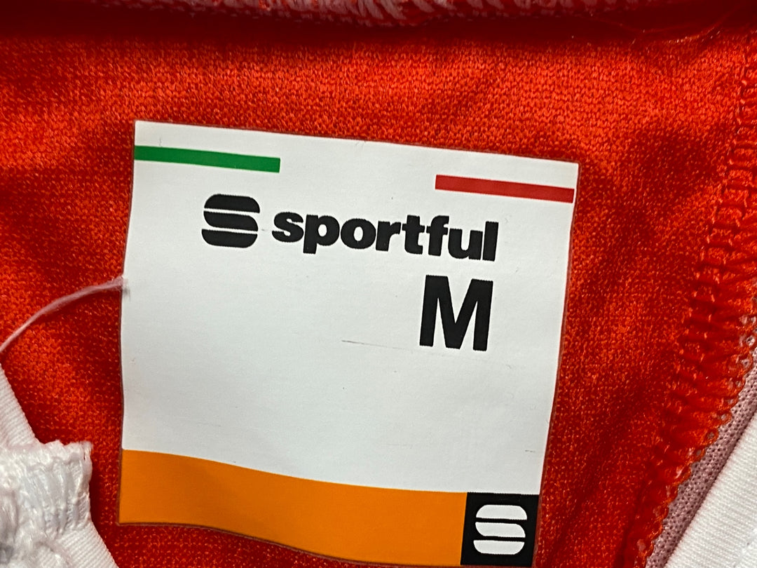 KL656 スポーツフル sportful 半袖 サイクルジャージ ビブショーツセット 白 赤 M SAXO BANK