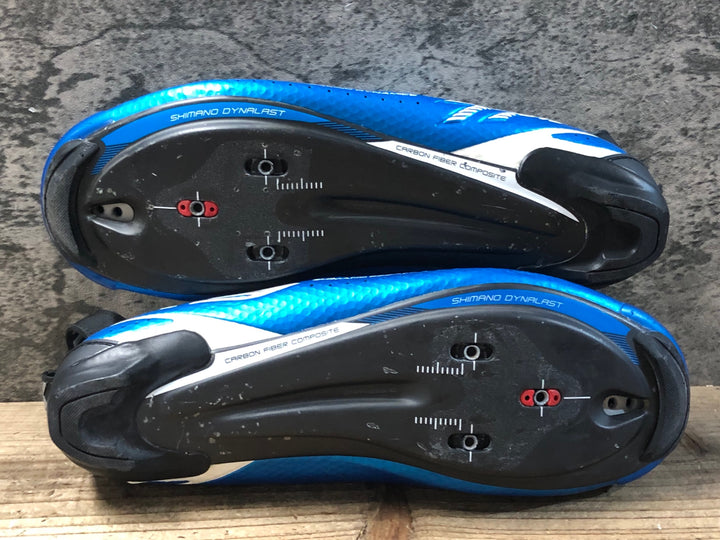 KE181 シマノ SHIMANO TR9 SH-TR900 ビンディングシューズ 青 EU42.5 3穴