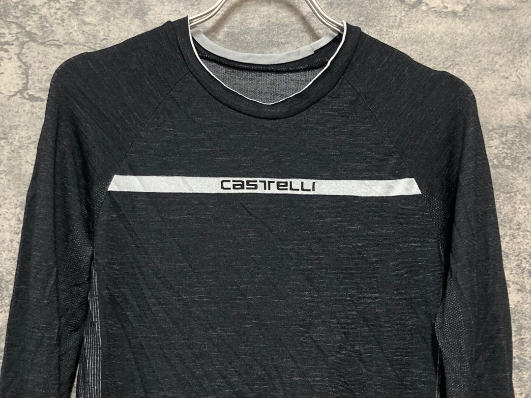 JZ104 カステリ CASTELLI 長袖 ベースレイヤー グレー S/M