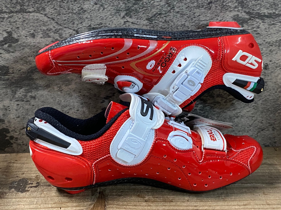 JV463 シディ SIDI エルゴ2 カーボン ERGO 2 CARBON ビンディングシューズ EU41.5 赤 3穴