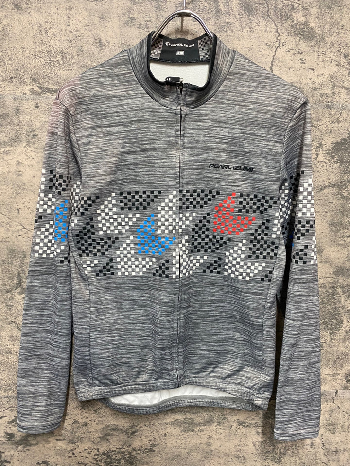 JT317 パールイズミ PEARL iZUMi 長袖 サイクルジャージ グレー L 裏起毛