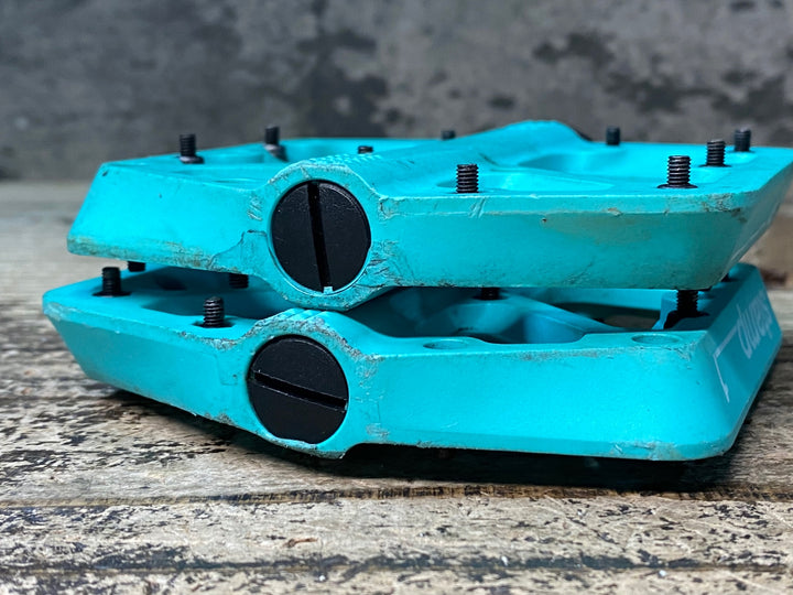 JO140 クランクブラザーズ crankbrothers スタンプ stamp1 フラットペダル 水色 クロモリ
