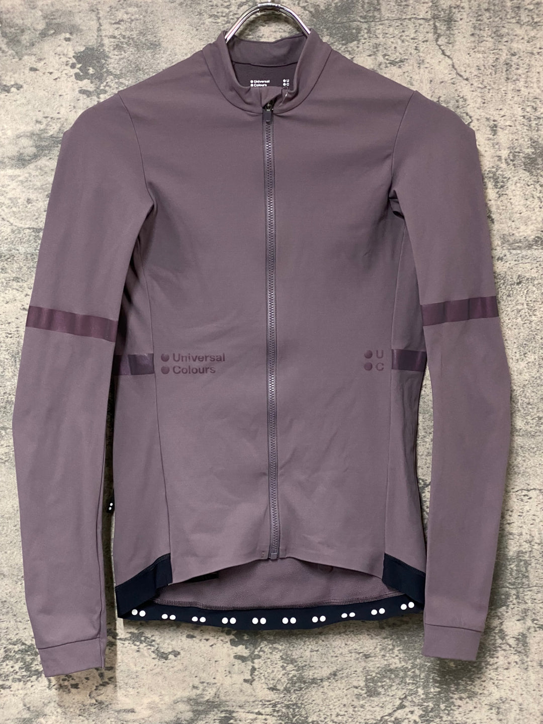 KN746 ユニバーサルカラーズ Universal Colours MONO 長袖 サイクルジャージ 薄紫 XS 裏起毛