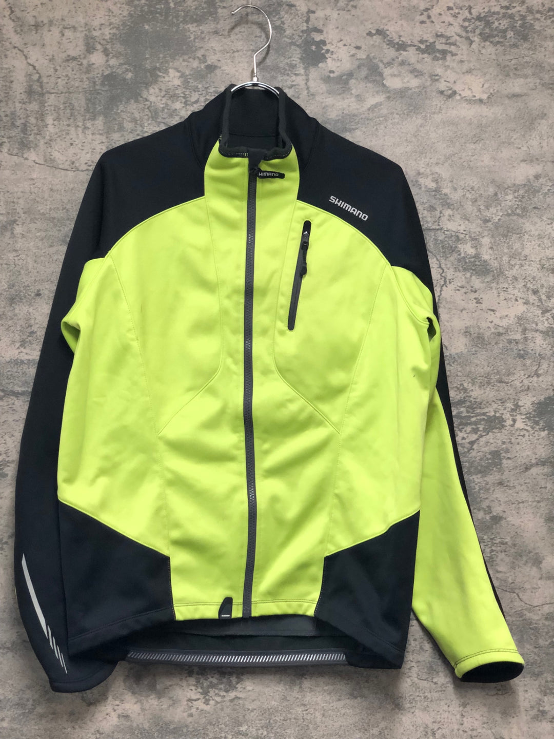 KD663 シマノ SHIMANO 長袖 サイクルジャケット 黄 XL 裏起毛 ※汚れ