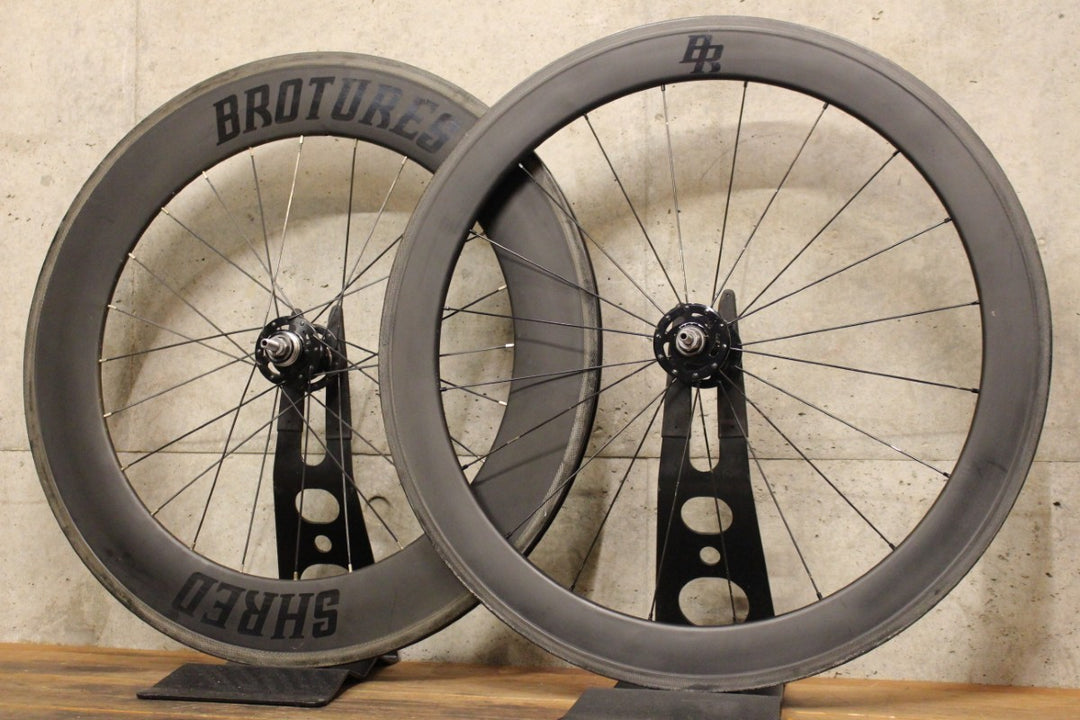 ブローチャーズ BROTURES SHRED 両切り ピスト カーボン ホイールセット 700C ナローリム 【福岡店】