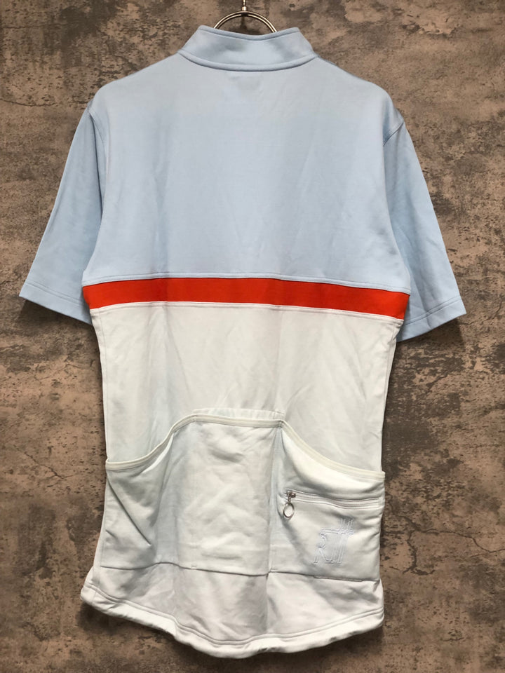 KK985 ラファ RAPHA CLUB JERSEY 半袖 サイクルジャージ XL 水色 ※シミ、黄ばみ有り