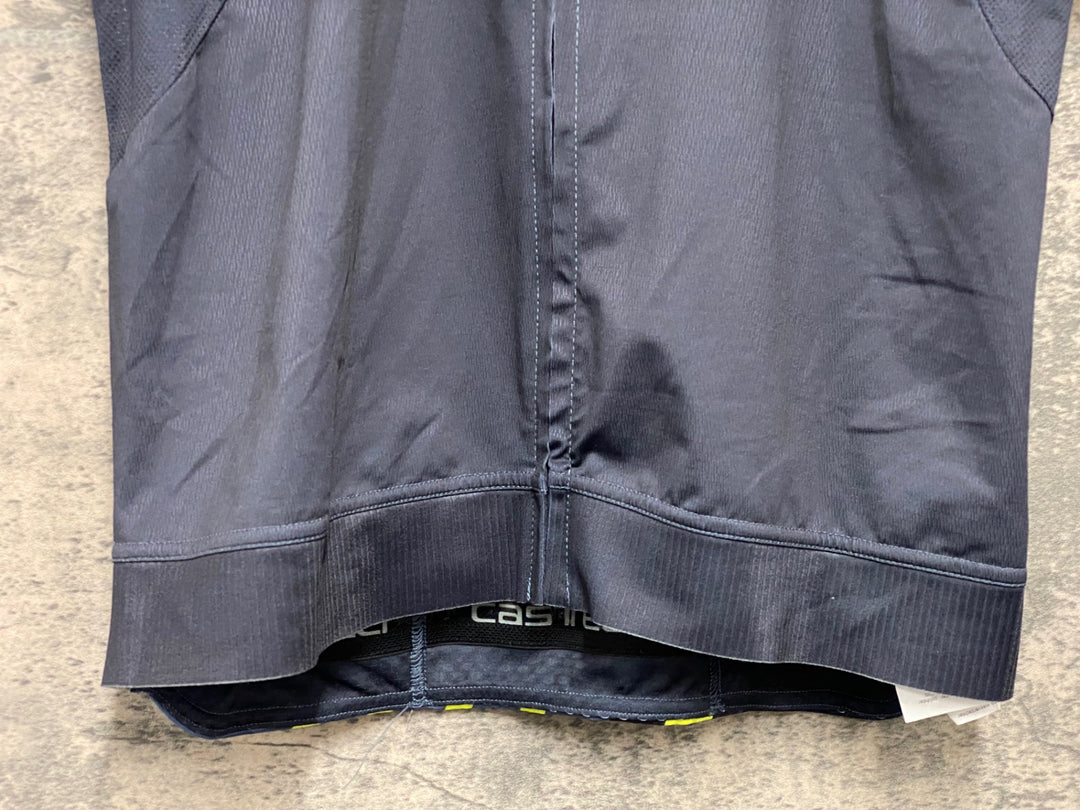 KG671 カステリ CASTELLI 半袖 サイクルジャージ グレー L ほつれあり
