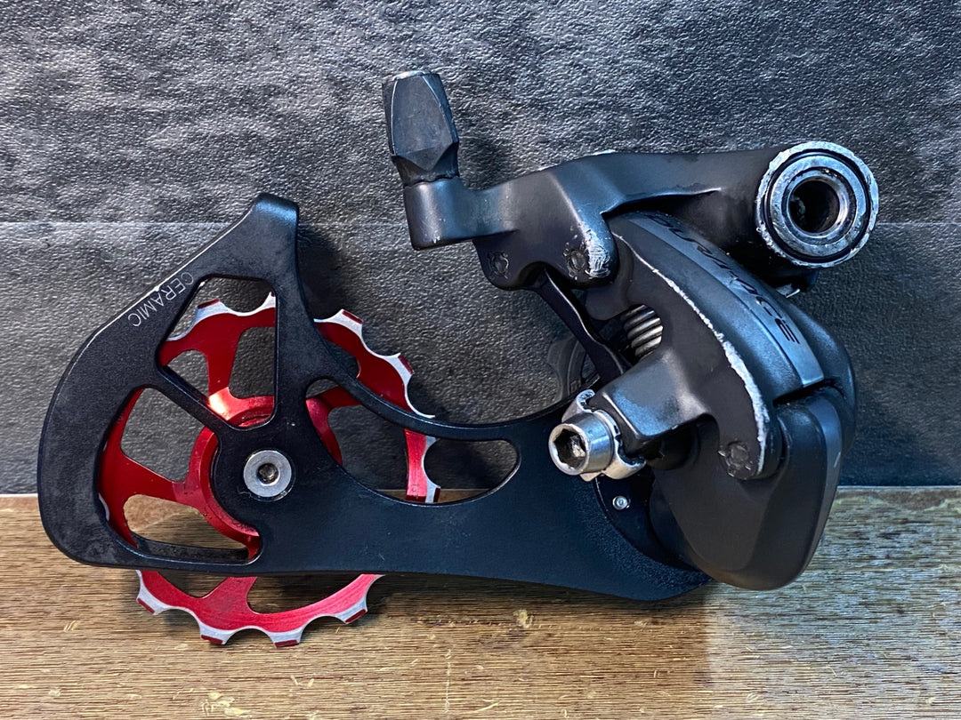 JJ515 シマノ SHIMANO デュラエース DURA-ACE ディレーラー 前後セット RD-7900,FD-7900 2x10s 直付、社外プーリー 傷
