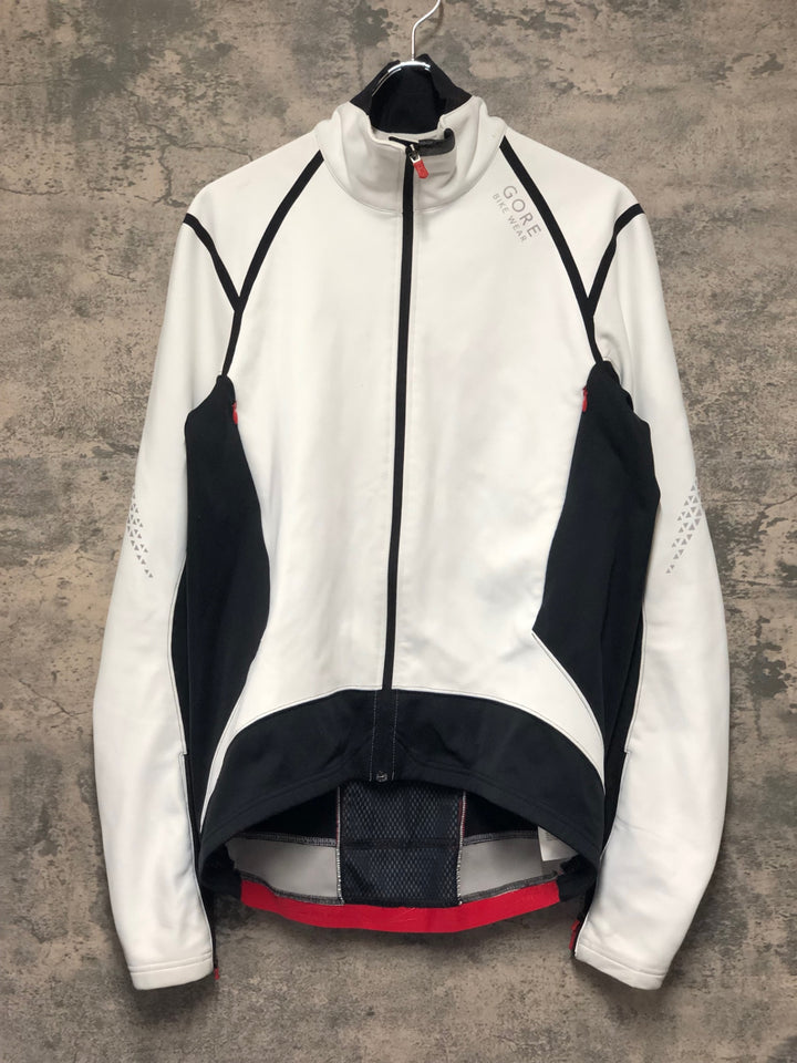 KL659 ゴア GORE BIKE WEAR サイクルジャケット 白 XL 裏起毛 ※汚れ
