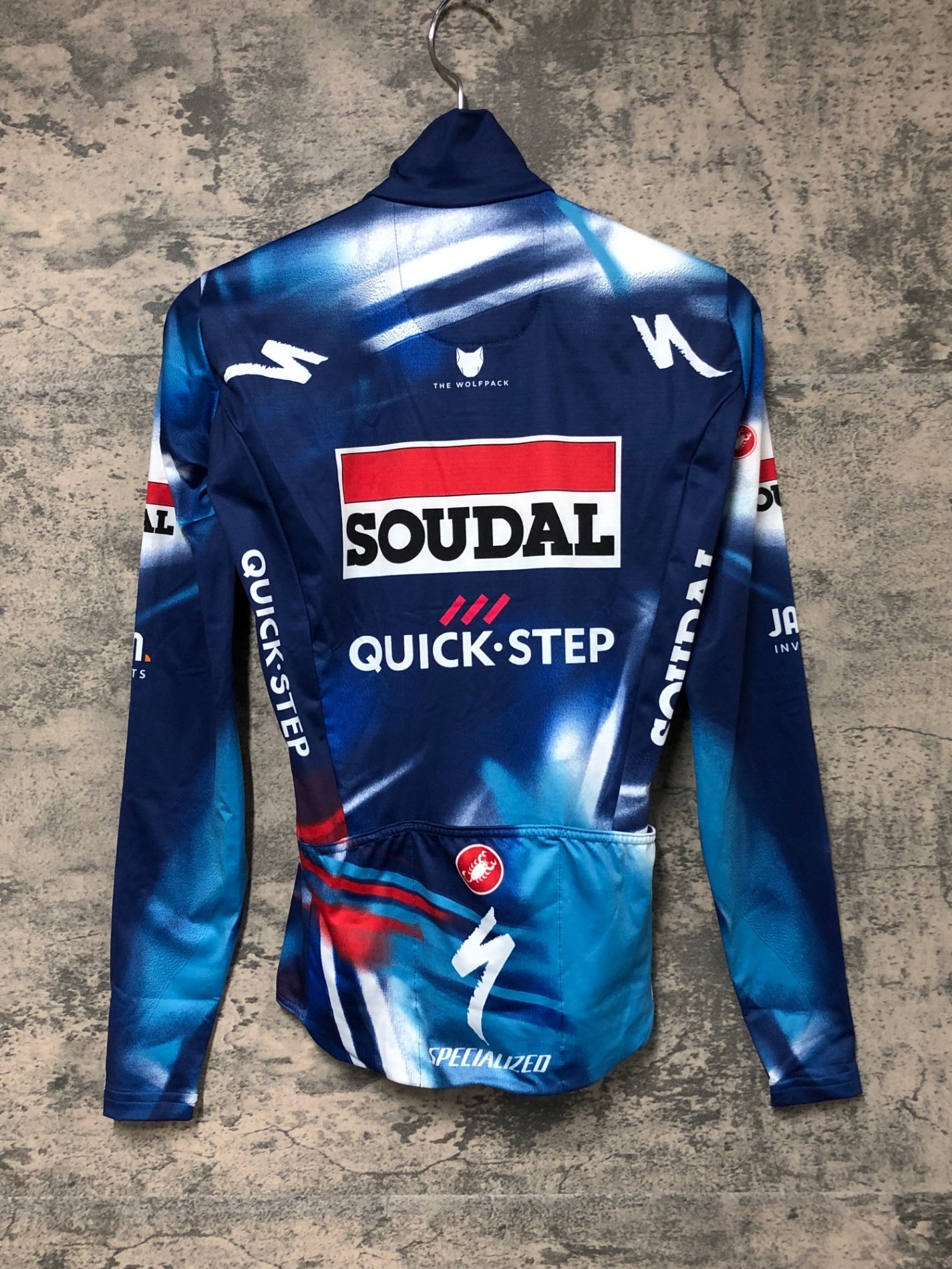 JT595 カステリ CASTELLI 長袖 サイクルジャージ 青 XS QUICK STEP