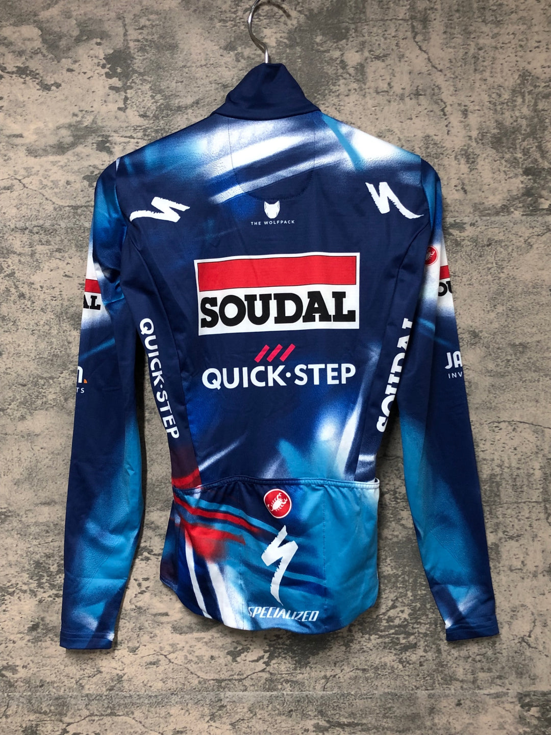 JT595 カステリ CASTELLI 長袖 サイクルジャージ 青 XS QUICK STEP