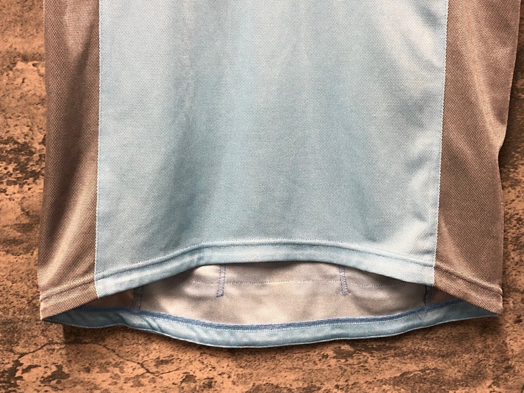 KO370 ルコックスポルティフ le coq sportif 半袖 サイクルジャージ 水色 グレー L ハーフジップ