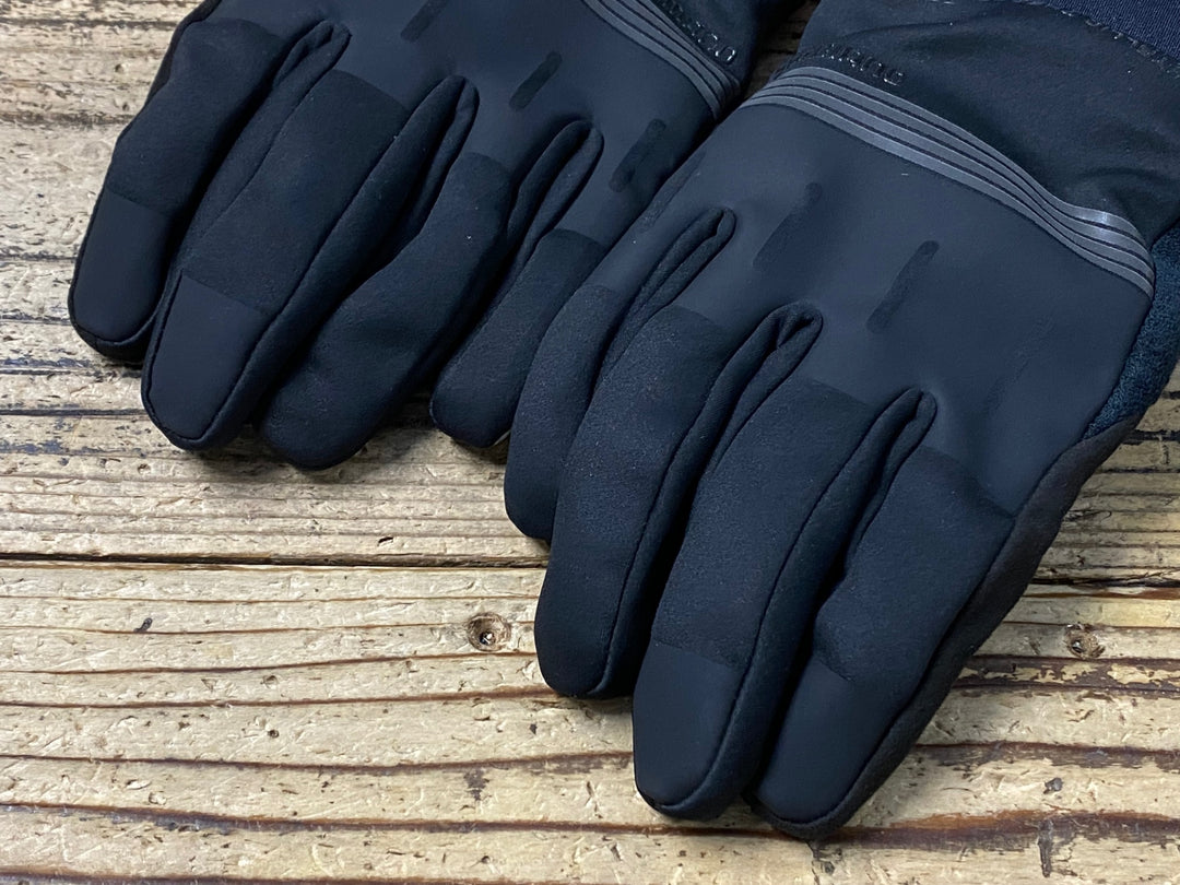 JZ189 シマノ SHIMANO GORE WINDSTOPPER 長指 サイクルグローブ 黒 S