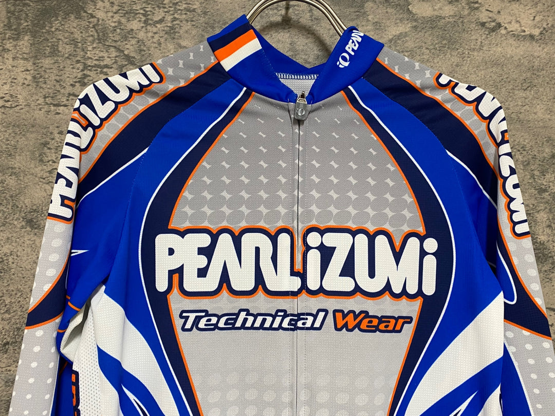 JS003 パールイズミ PEARL iZUMi 長袖 サイクルジャージ 白 青 M