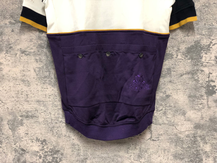 KK163 ラファ RAPHA IMPERIAL WORKS TRICOLOUR JERSEY 半袖 サイクルジャージ 白 黒 紫 S