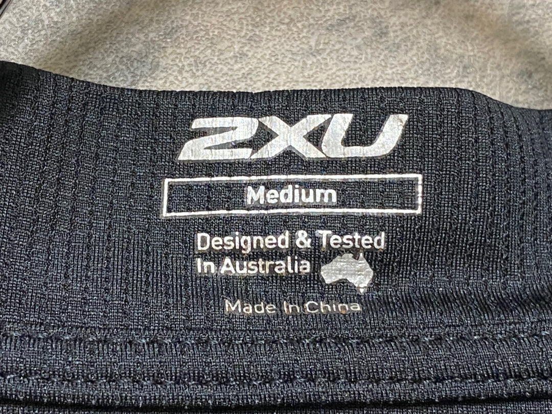 JN199 ツータイムズユー 2XU 半袖 サイクルジャージ 黒 M ほつれあり