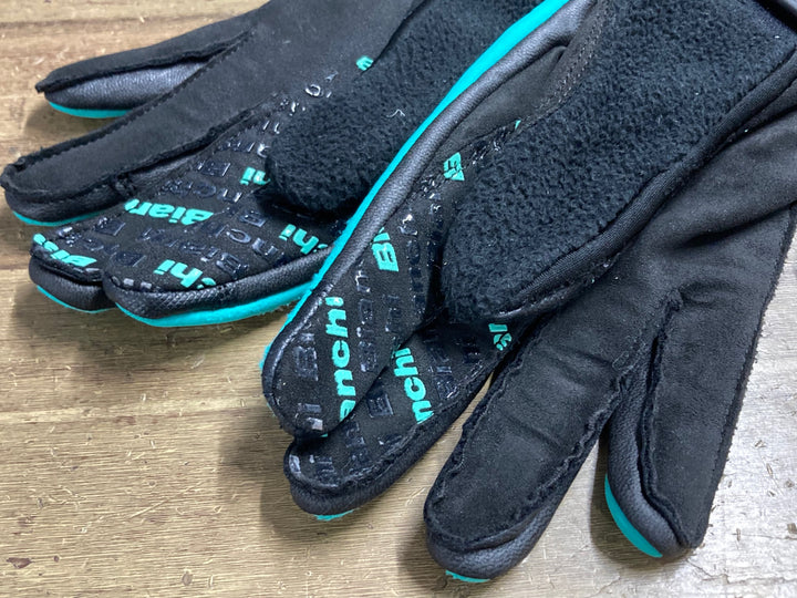 KD707 ビアンキ Bianchi 長指 ウィンターグローブ チェレステ XS 裏起毛