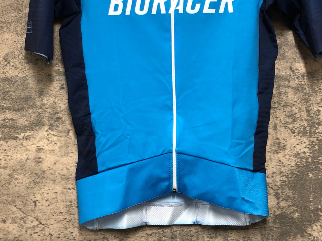 KE211 ビオレーサー BIORACER 半袖 サイクルジャージ 青 XS 富士ヒル
