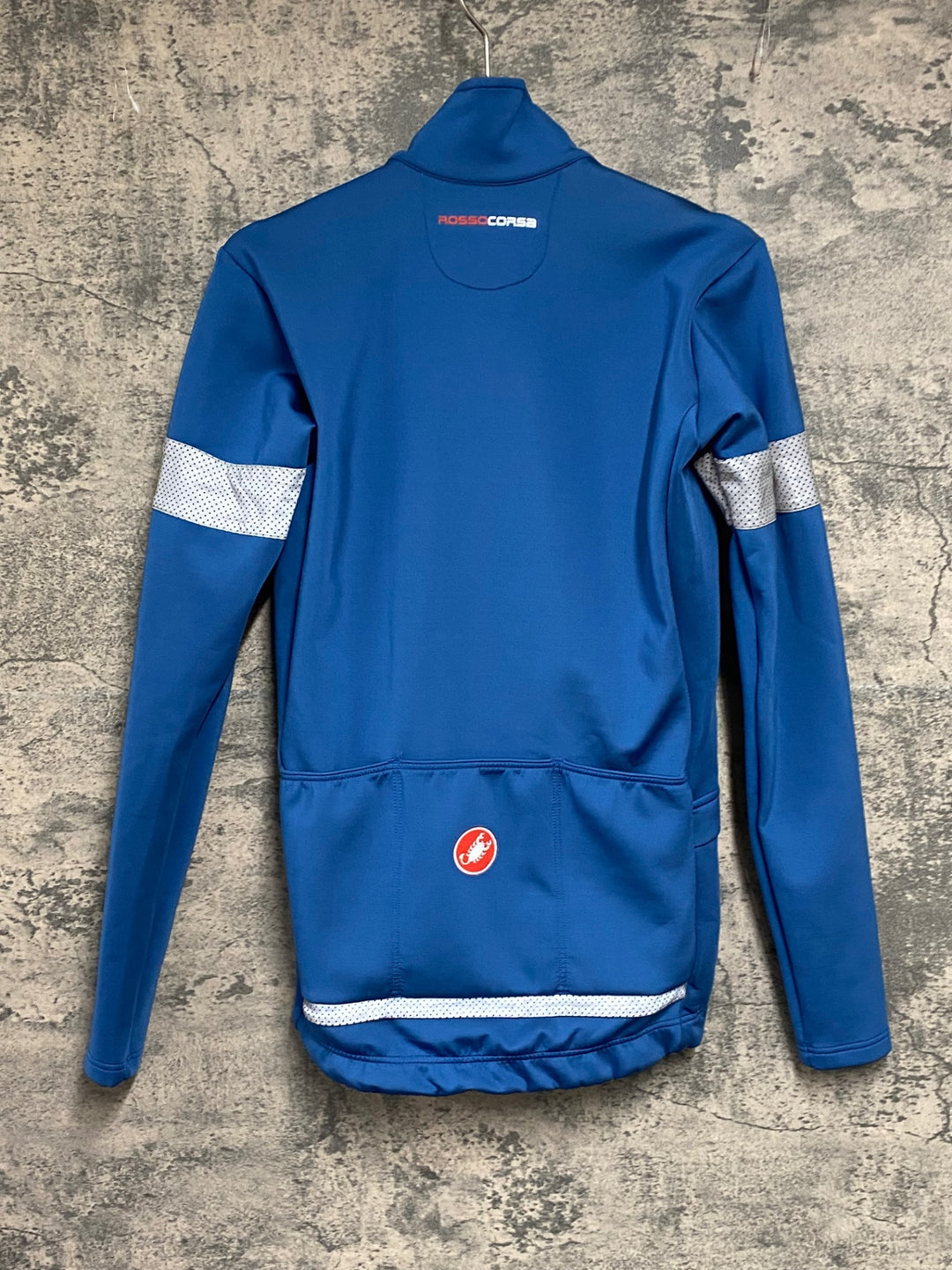 JJ472 カステリ CASTELLI ロッソコルサ ROSSO CORSA 長袖 サイクルジャケット ターコイズブルー S 裏起毛