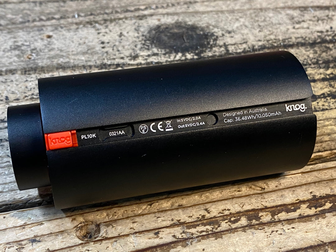 JT504 ノグ knog PWR BANK ライトバッテリー 10000mAh マウント,充電ケーブル 動作確認済み