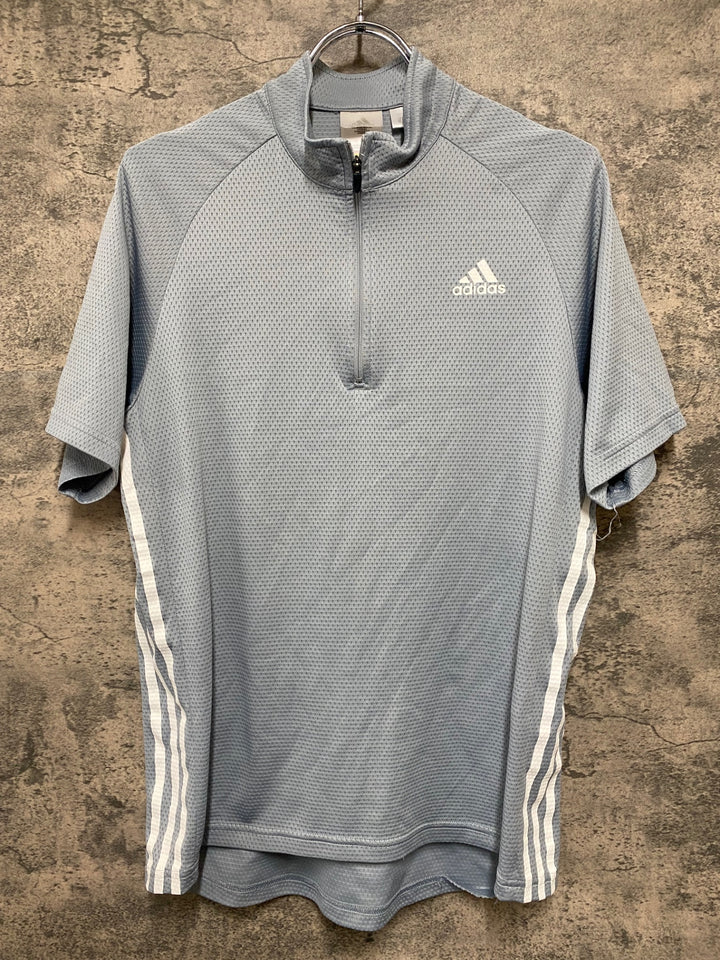 JG409 アディダス adidas 半袖 サイクルジャージ グレー M ハーフジップ