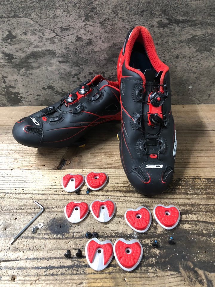 JW606 シディ SIDI SHOT ビンディングシューズ 3穴 黒 赤 42 1/2