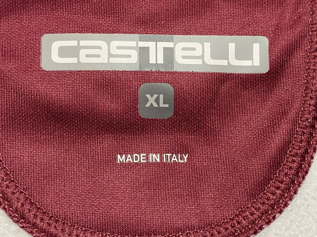 JQ001 カステリ CASTELLI 長袖 サイクルジャージ 赤 XL 裏起毛 ※スレ