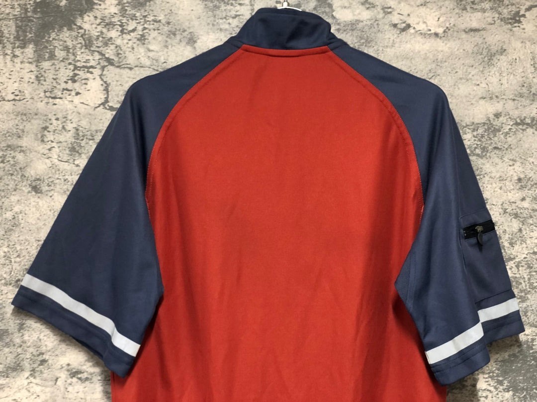 KL251 アディダス adidas 半袖 サイクルジャージ バーガンディ グレー L ハーフジップ