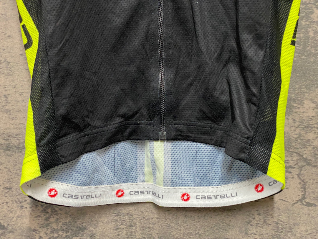 KH241 カステリ CASTELLI 半袖 サイクルジャージ 黒 M ※ややほつれあり