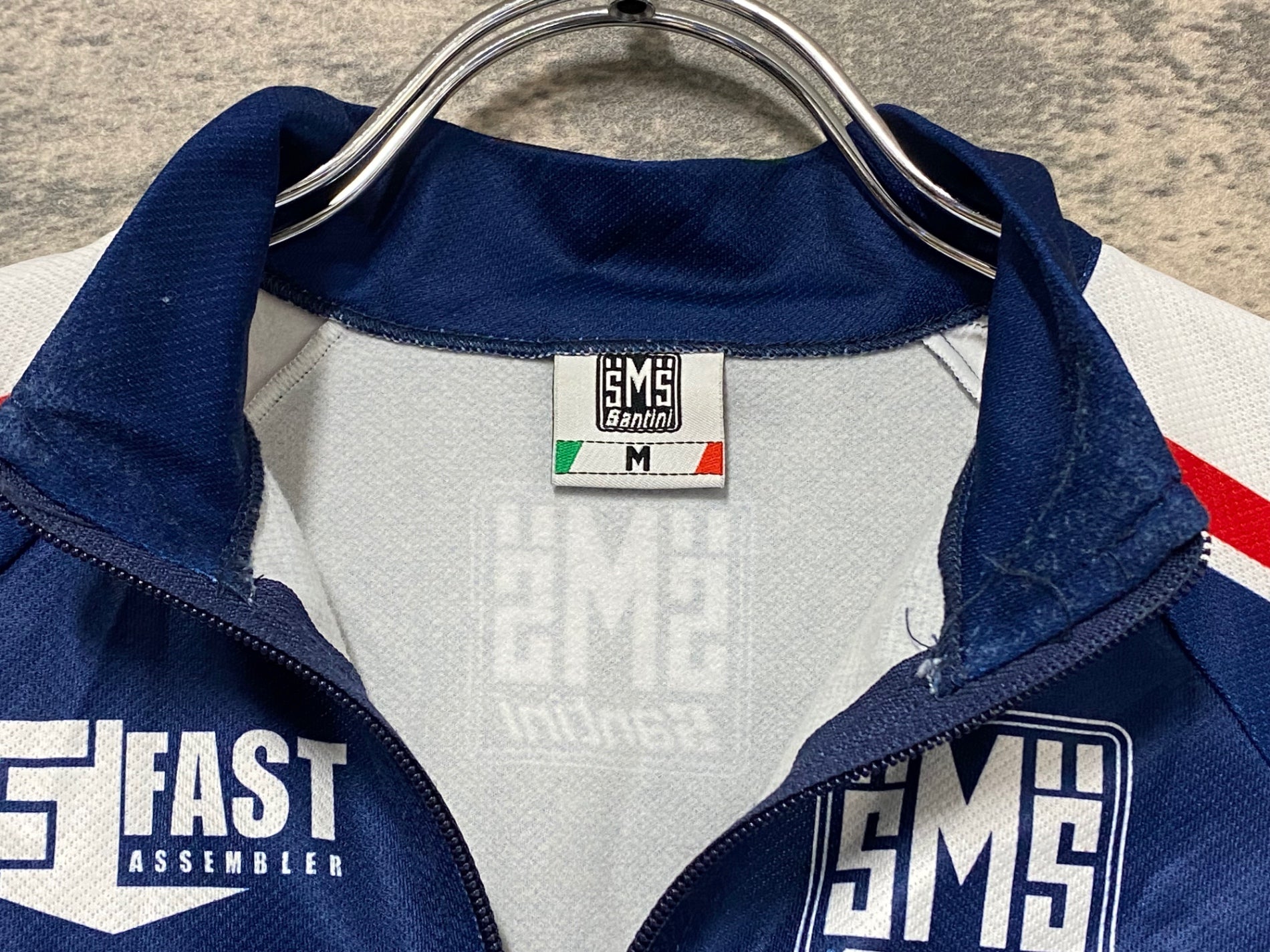 KF186 サンティーニ Santini 長袖 サイクルジャージ ネイビー M 裏起毛