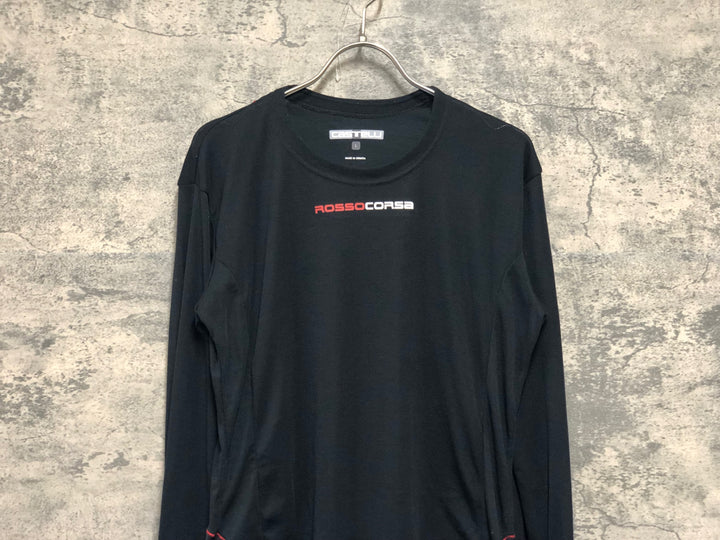 KK356 カステリ CASTELLI ロッソコルサ ROSSO CORSA 長袖 ベースレイヤー 黒 L